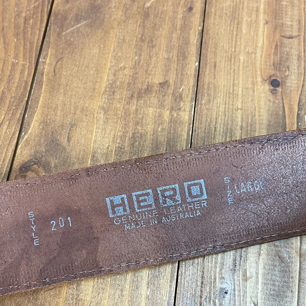 Hero brown leather belt size large